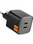45W Usb-C 2 Port Mini Hızlı Şarj Aleti Pps 2.0 / Isı Düşürücü Gan Iıı Destekli Akım Korumalı Güç Adaptörü iPhone & Android & iPad & MacBook Type-C PE2203 Black - ACH05154 2