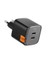 45W Usb-C 2 Port Mini Hızlı Şarj Aleti Pps 2.0 / Isı Düşürücü Gan Iıı Destekli Akım Korumalı Güç Adaptörü iPhone & Android & iPad & MacBook Type-C PE2203 Black - ACH05154 3