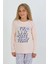 Kız Çocuk You Me Baskılı Uzun Kollu %100 Pamuklu Düğme Detaylı Pijama Takımı 10/15 Yaş 4