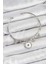 Pirinç Zirkon Taşlı Pusula Model Gümüş Renk Charm Bileklik - TJ-BB7349 1