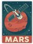 Mars Gezegeni Retro Vintage Ahşap Poster 20x29 cm 1
