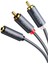 3.5 mm Jack Girişi Aux To 2 Rca Ses Aktarma Kablosu 1 Metre 1