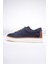 Erkek Hakiki Deri Süet Sneaker Lacivert Arel 4