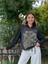NC59085 Italyan Yazı Baskılı Kol Zımbalı Kapişonlu Sweatshirt Siyah 6