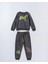 Erkek Çocuk Pamuklu Füme Space Temalı Eşofman Takım - Gezegen ve Roket Baskılı 2