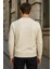 Erkek Bisiklet Yaka Salaş Kışlık Bol Krem Sweatshirt 5