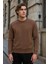 Erkek Bisiklet Yaka Salaş Kışlık Kahve Sweatshirt 1