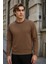 Erkek Bisiklet Yaka Salaş Kışlık Kahve Sweatshirt 4