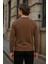 Erkek Bisiklet Yaka Salaş Kışlık Kahve Sweatshirt 5