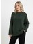 Basic Kadın Kazak Koyu Yeşil Oversize 1