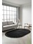 Post/peluş Yıkanabilir Kaymaz Taban Yumşacık Siyah Oval Örgü Saçaklı Modern ve Şık Salon Oturma Odası Mutfak Çocuk Odası Koridor Antre Halısı 5