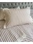 Krem Renkli Çizgili, Fırfırlı Yorgan Kılıfı 2