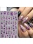 Kabartmalı Mor Menekşe Tırnak Süsleme Stickerı Nail Art Süslemeleri 1