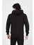 Unisex Tam Fermuarlı Kapşonlu Sweatshirt - Siyah 2