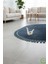 Post/peluş Yıkanabilir Kaymaz Taban Yumşacık Mavi Örgü Oval Saçaklı Modern ve Şık Salon Oturma Odası Mutfak Çocuk Odası Koridor Antre Halısı 3