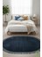 Post/peluş Yıkanabilir Kaymaz Taban Yumşacık Mavi Örgü Oval Saçaklı Modern ve Şık Salon Oturma Odası Mutfak Çocuk Odası Koridor Antre Halısı 4