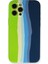 Bfs iPhone 12 Pro Max Kılıf Ebruli Lansman Silikon - Yeşil-Koyu Yeşil 1