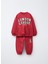 Erkek Çocuk Pamuklu Kırmızı London League Sweatshirt ve Eşofman Alt Takım - Nakış Detaylı 1