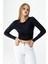 Kadın Bisiklet Yaka Pamuklu Basic Body Siyah - MW0000832 3