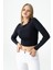 Kadın Bisiklet Yaka Pamuklu Basic Body Siyah - MW0000832 4