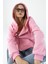 Kadın Kapüşonlu Fermuarlı Şardonlu 3ip Sweatshirt Pembe - 9015 - 264401 4