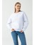 Kadın Bisiklet Yaka Fiyonk Detaylı 3ip Sweatshirt Beyaz - 264420 2