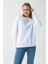Kadın Bisiklet Yaka Fiyonk Detaylı 3ip Sweatshirt Beyaz - 264420 3