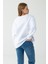 Kadın Bisiklet Yaka Fiyonk Detaylı 3ip Sweatshirt Beyaz - 264420 5