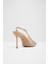 Eluse Ayakkabı Orta Boy Topuklu - Naturel 2