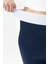 Kadın Beli Lastikli Bol Paça Triko Pantolon Lacivert - 25K 2393 5