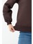 Kadın Bisiklet Yaka Kol Parçalı 3ip Şardonlu Sweatshirt Kahverengi - 2513 6