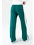 Kadın Beli Lastikli Bol Paça Triko Pantolon Yeşil - 25K 2393 4