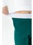 Kadın Beli Lastikli Bol Paça Triko Pantolon Yeşil - 25K 2393 6