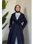 Mivora Astarlı Gabardin Trençkot Lacivert 4