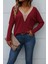 Kadın Uzun Kollu V Yakalı Yarasa Kollu Viskon Bluz 1