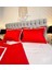 Kırmızı Renkli, Beyaz Çizgili Pamuk-Saten Yorgan Kılıfı 4