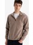 Boxy Fit Dik Yaka Baskılı Polar Sweatshirt E8632AX25WN 1