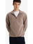 Boxy Fit Dik Yaka Baskılı Polar Sweatshirt E8632AX25WN 3