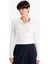 Slim Fit Dar Kesim Polo Yaka Basic Düz Fitilli Kaşkorse Uzun Kollu Tişört G1579AX25AU 1