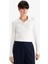 Slim Fit Dar Kesim Polo Yaka Basic Düz Fitilli Kaşkorse Uzun Kollu Tişört G1579AX25AU 2