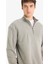 Boxy Fit Dik Yaka Yarım Fermuarlı Polar Sweatshirt E8632AX25WN 1