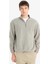Boxy Fit Dik Yaka Yarım Fermuarlı Polar Sweatshirt E8632AX25WN 3