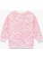 Pamuklu Bisiklet Yaka Şardonlu Pembe Kız Bebek Sweatshirt 6WMG10078AK 2
