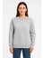 Üç Iplik Düz Bisiklet Yaka Sweatshirt - Gri 2