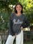 NC58939 Italyan Believe Taşlı Sweatshirt Siyah 1