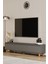 Mila gri Mdf 180 cm Tv Ünitesi-Raflı,kapaklı,ayaklı 2