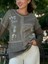 NC53761 Italyan Yazılı ve Taşlı Coton Sweatshirt Vizon 2