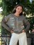 NC53761 Italyan Yazılı ve Taşlı Coton Sweatshirt Vizon 3