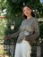 NC53761 Italyan Yazılı ve Taşlı Coton Sweatshirt Vizon 6
