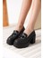 Felice Siyah Gümüş Tokalı Kadın Loafer 2